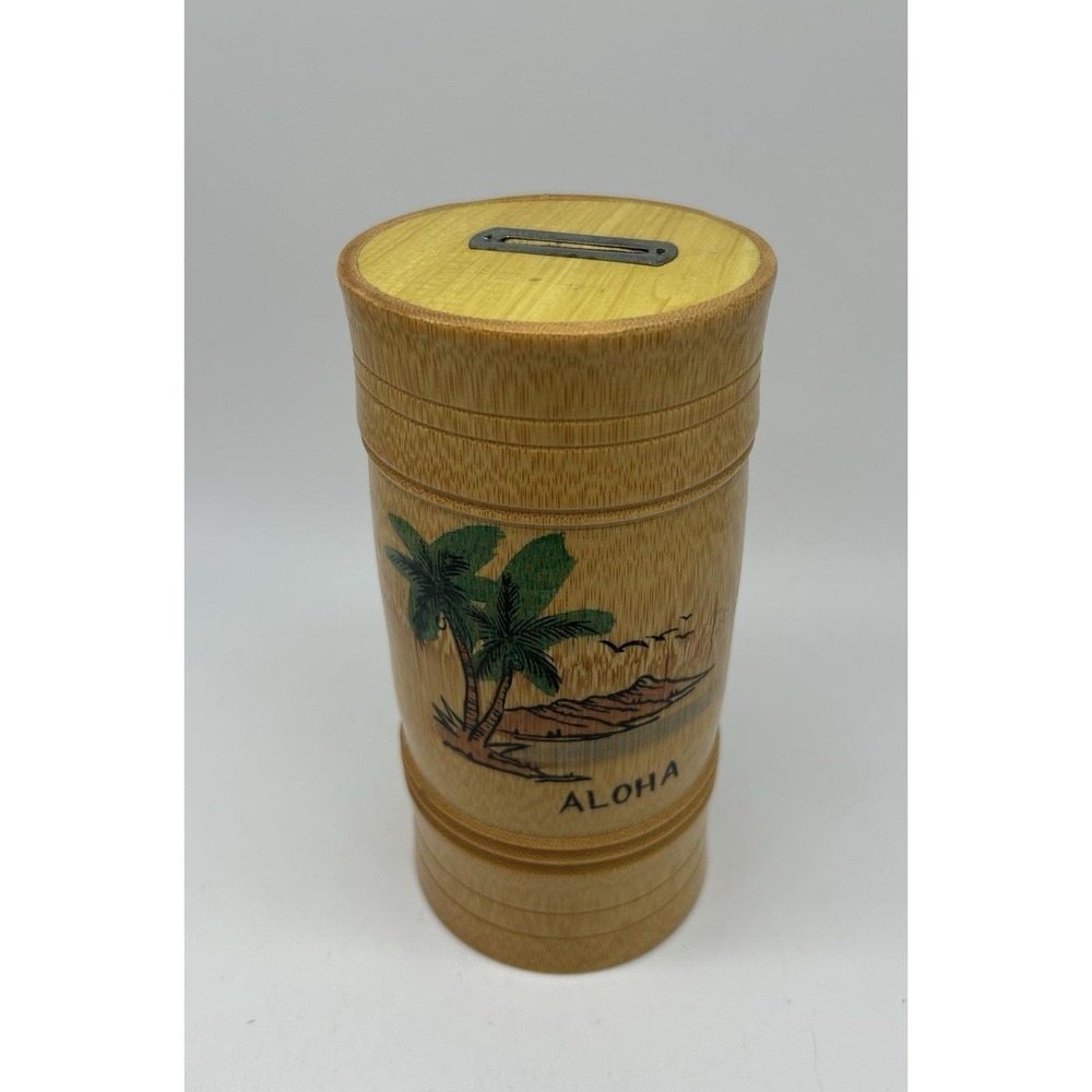Tiki Coin Bank Hawaii Aloha Vintage W/Plug MCM Tiki Bar Party Decor Tropical